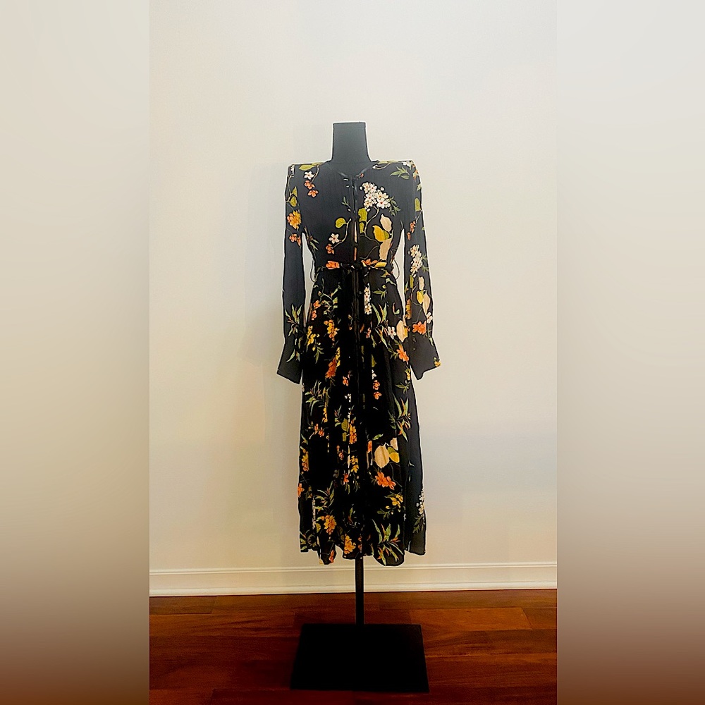 Black Zara Flower Dress